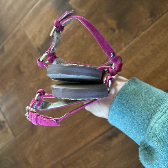 Sam Edelman‎ Greta Leather Gigi T-Strap Sandals Pink Purple Suede Women's Size 8 - Picture 11 of 11